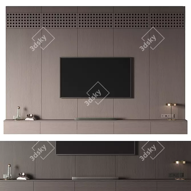 Modern Wall TV Entertainment Unit 3D model image 16