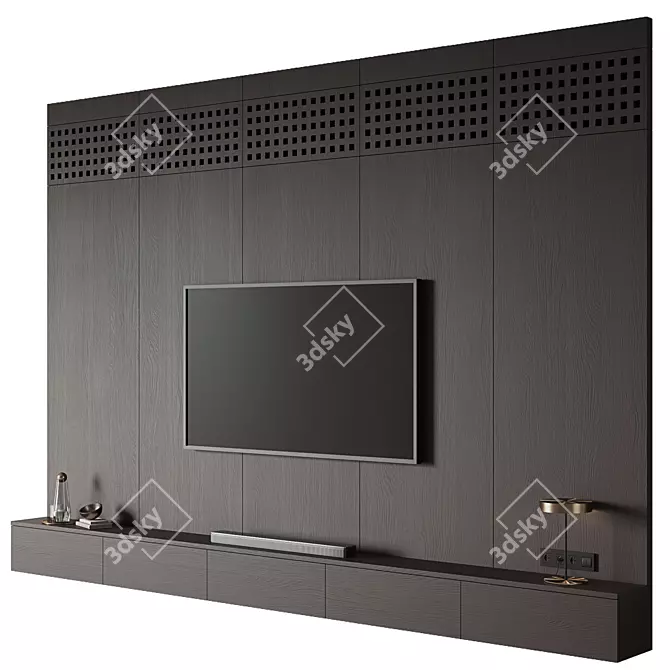 Modern Wall TV Entertainment Unit 3D model image 18