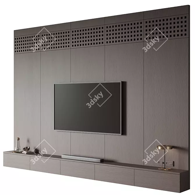 Modern Wall TV Entertainment Unit 3D model image 20