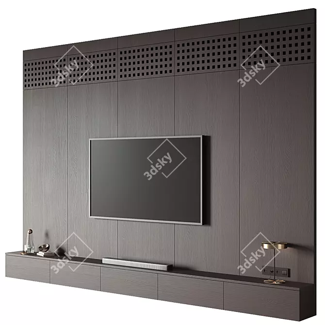 Modern Wall TV Entertainment Unit 3D model image 22