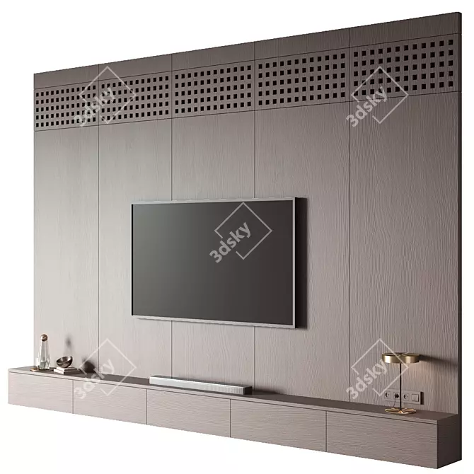 Modern Wall TV Entertainment Unit 3D model image 23