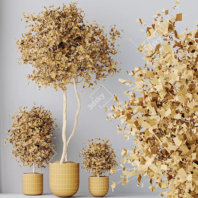 Elegant Olive Tree Set - Yardzen 3D model image 5