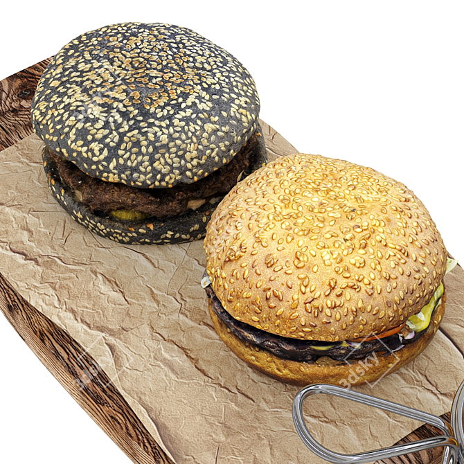 Burger and Potato Kit 3D model image 3