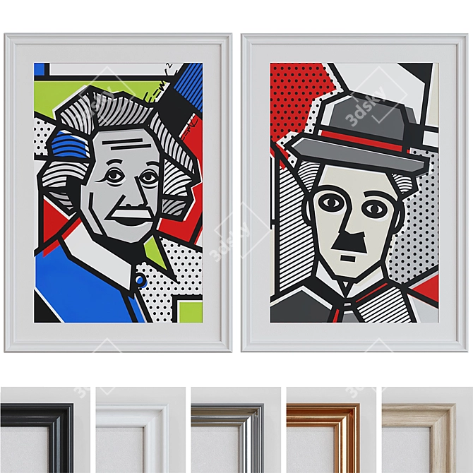 Classic Art Portrait Frame Set 3D model image 1