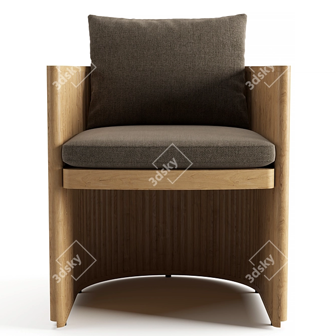 Restoration Hardware Teak Dining Armchair 3D model image 2