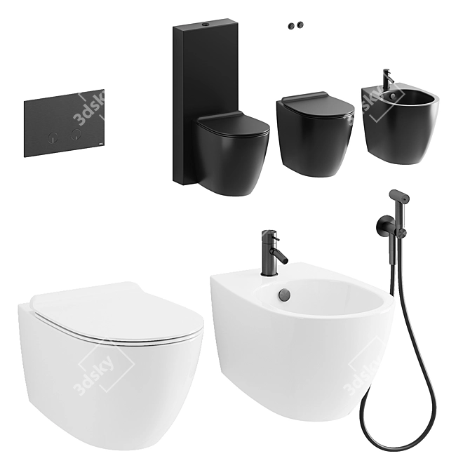 Luxury Bathroom Set: Simas Vignoni + CEA 3D model image 1