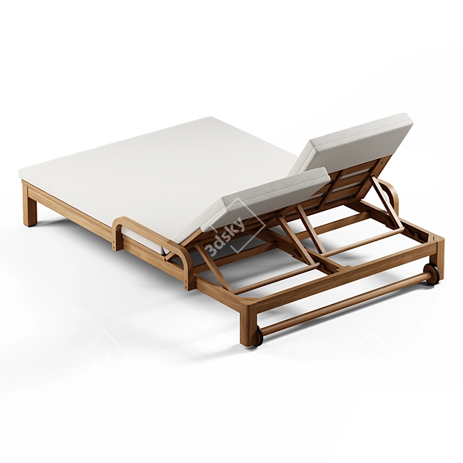 Seamless Textured Double Lounger 3D model image 4