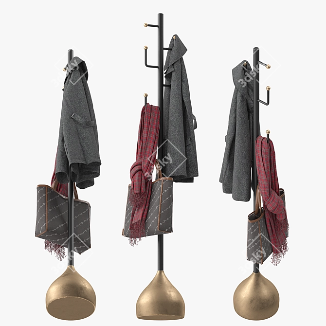 Bedroom Coat Rack Stand Model 3D model image 2