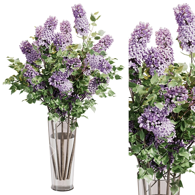 Lilac Blossom Bouquet 3D model image 6