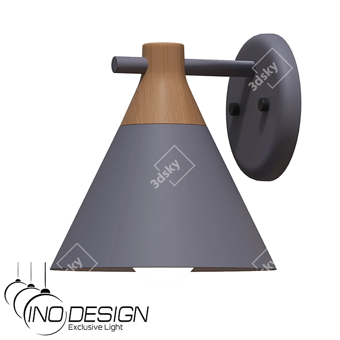 Modern Gray Metal Pendant Light 3D model image 1