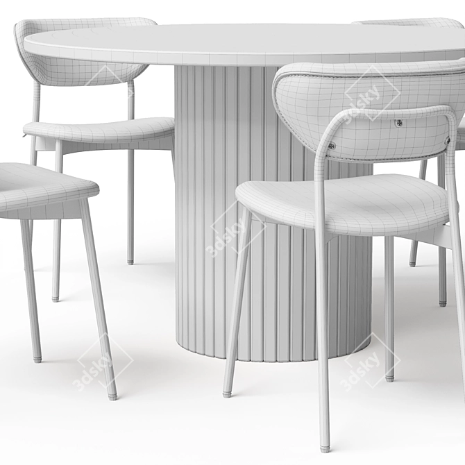 Modern Dining Set Diverse Color Options 3D model image 7