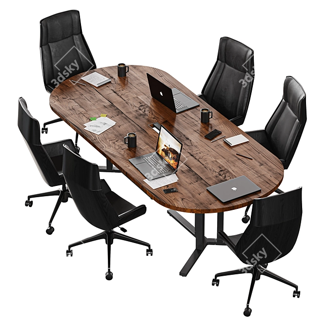 Modern Conference Meeting Table Elegance 3D model image 3