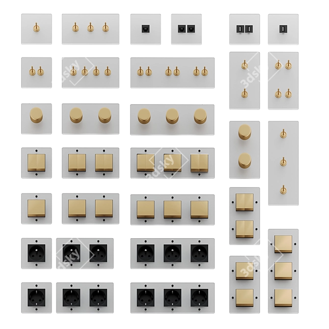 Corston Glass Switches and Sockets 3D model image 4