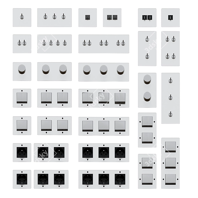 Corston Glass Switches and Sockets 3D model image 5