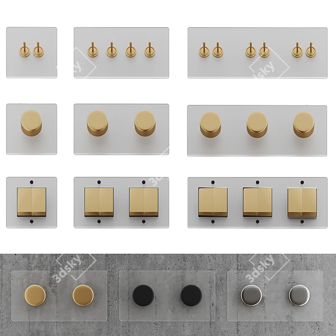 Corston Glass Switches and Sockets 3D model image 8