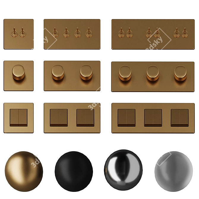 Corston Glass Switches and Sockets 3D model image 15