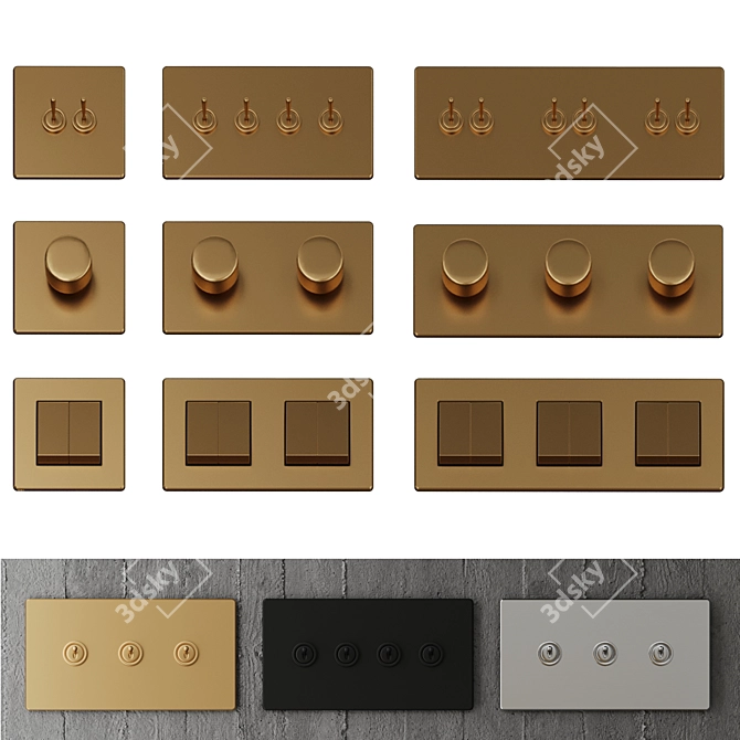 Corston Glass Switches and Sockets 3D model image 16