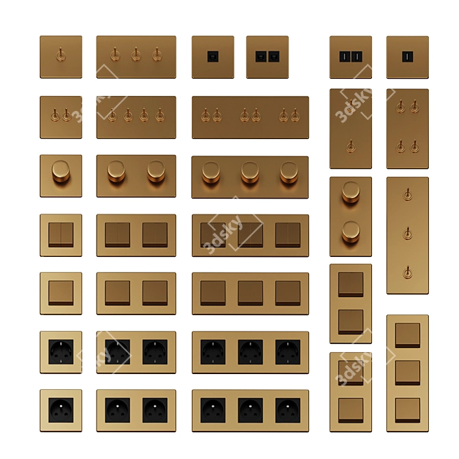 Corston Glass Switches and Sockets 3D model image 19