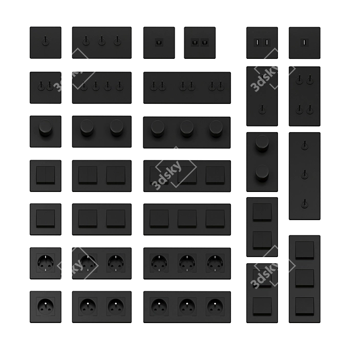 Corston Glass Switches and Sockets 3D model image 20