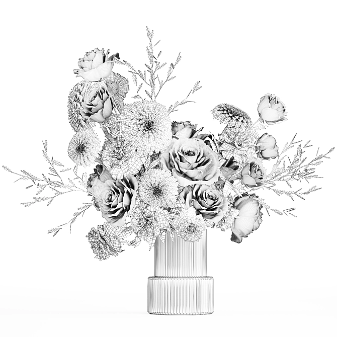 Spring Blossom Bouquet Set 3D model image 7