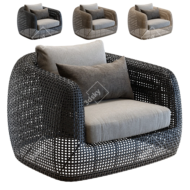 Gemini Outdoor Wicker Lounge Chair 3D model image 1