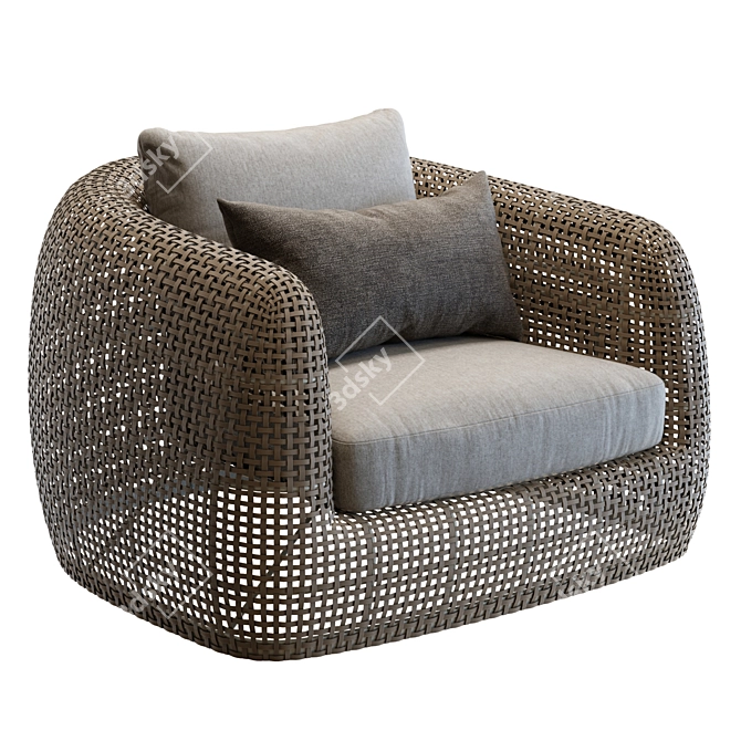 Gemini Outdoor Wicker Lounge Chair 3D model image 2