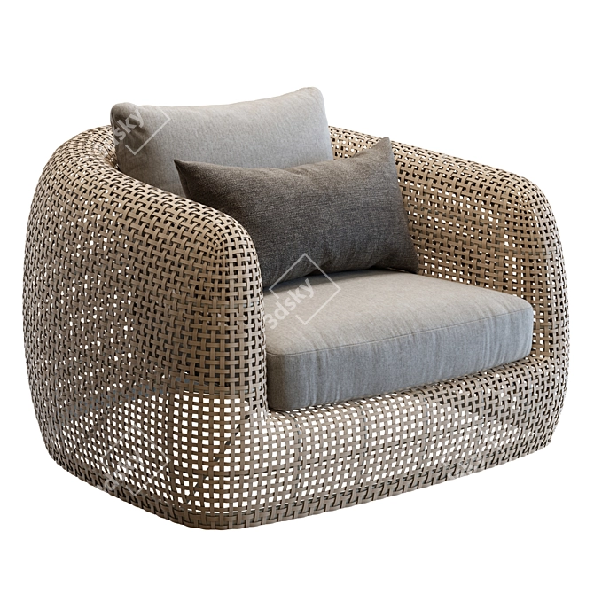 Gemini Outdoor Wicker Lounge Chair 3D model image 3