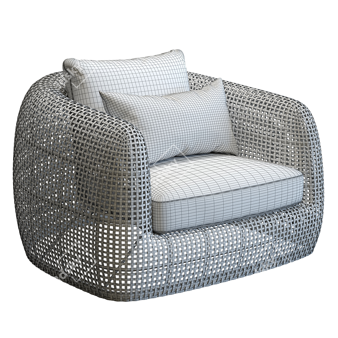 Gemini Outdoor Wicker Lounge Chair 3D model image 4