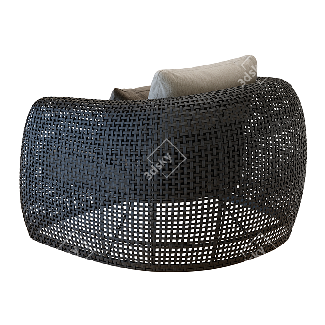 Gemini Outdoor Wicker Lounge Chair 3D model image 6