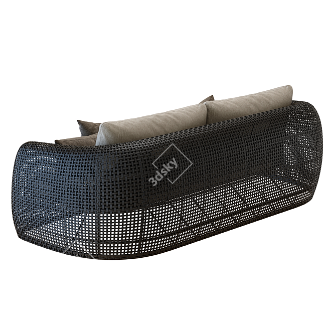 Gemini Wicker Outdoor Sofa 3D 3D model image 4