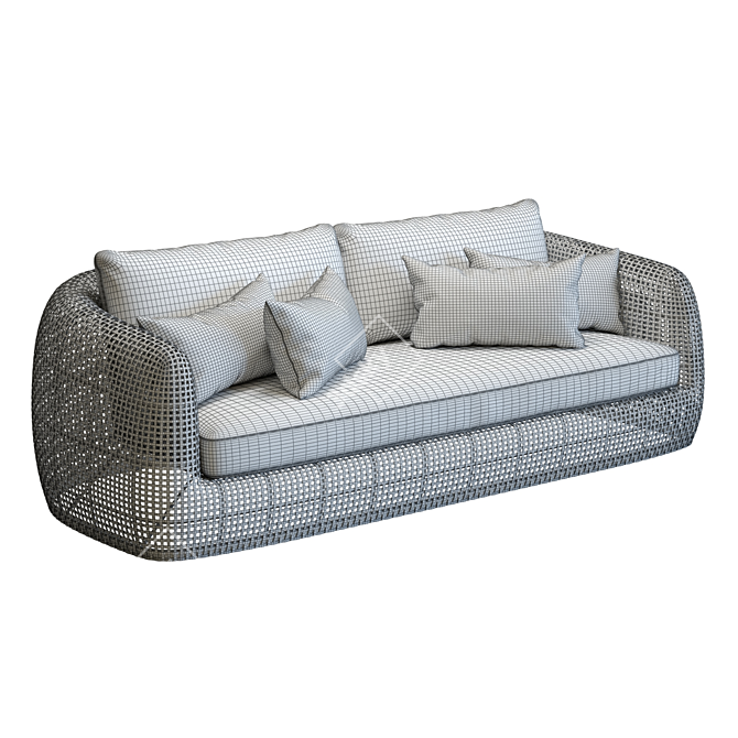 Gemini Wicker Outdoor Sofa 3D 3D model image 5