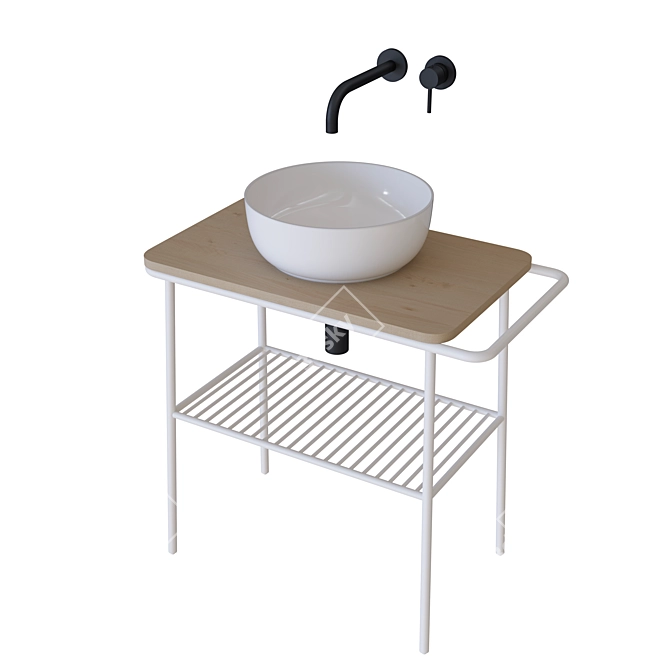  Elegant Fuji Ceramic Sink 3D model image 1