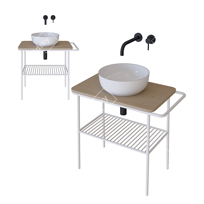  Elegant Fuji Ceramic Sink 3D model image 2