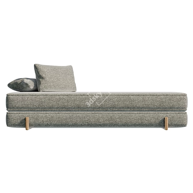 Minimalist Scandinavian Daybed with UVs 3D model image 2