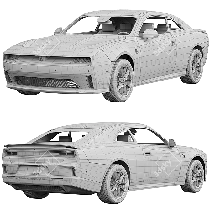 2024 Dodge Charger Daytona: Electric Power 3D model image 7