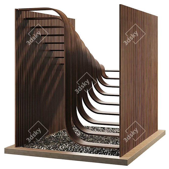 Bent Wooden Staircases 3D model image 1