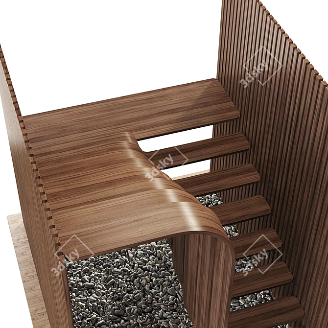 Bent Wooden Staircases 3D model image 3