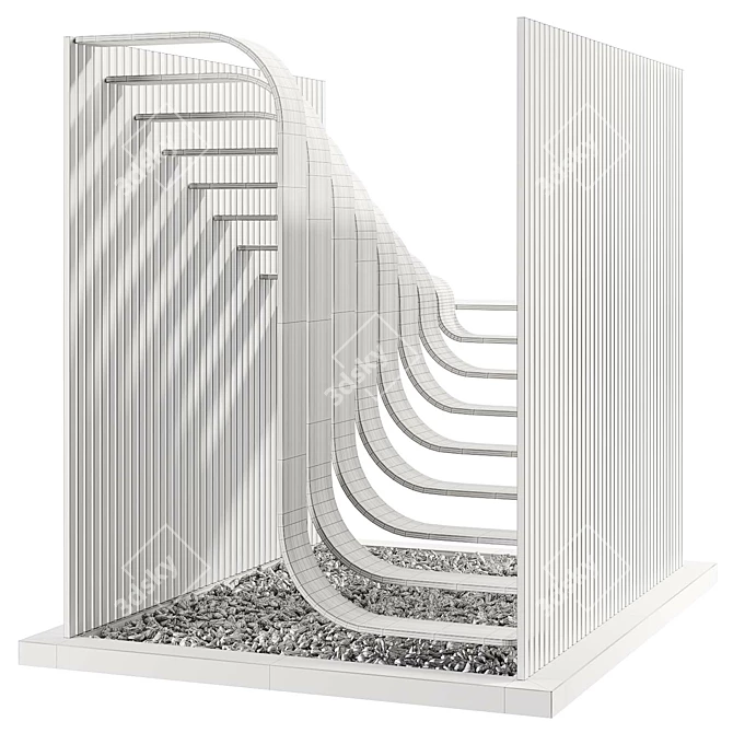 Bent Wooden Staircases 3D model image 5