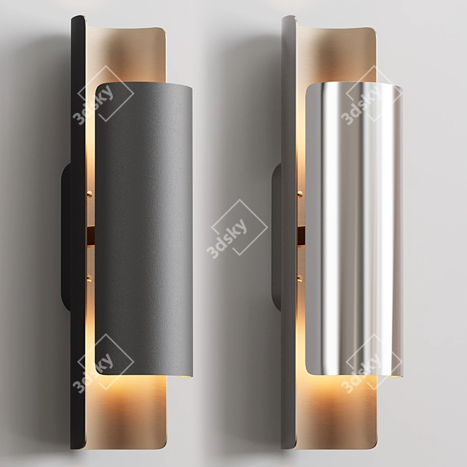 Sleek Metal Shade Lamp 3D model image 1