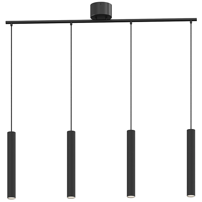 Adjustable Pendant Light with Splines 3D model image 1