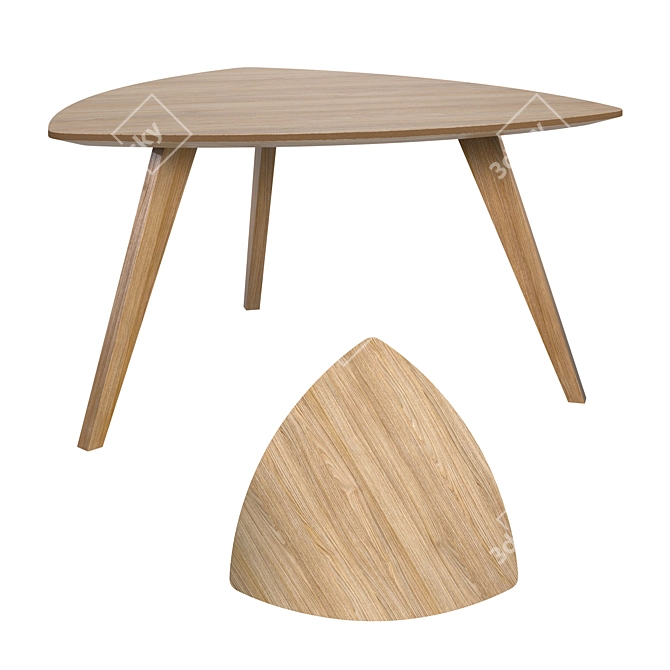 Scandi Style Oak Magazine Table 3D model image 1