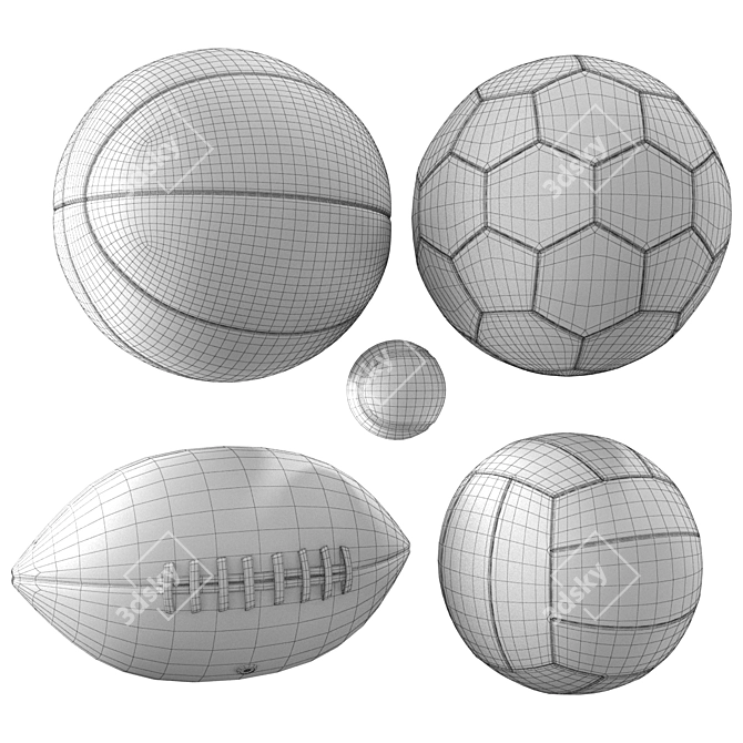  Athlete's Essential: Precision Sports Balls 3D model image 3