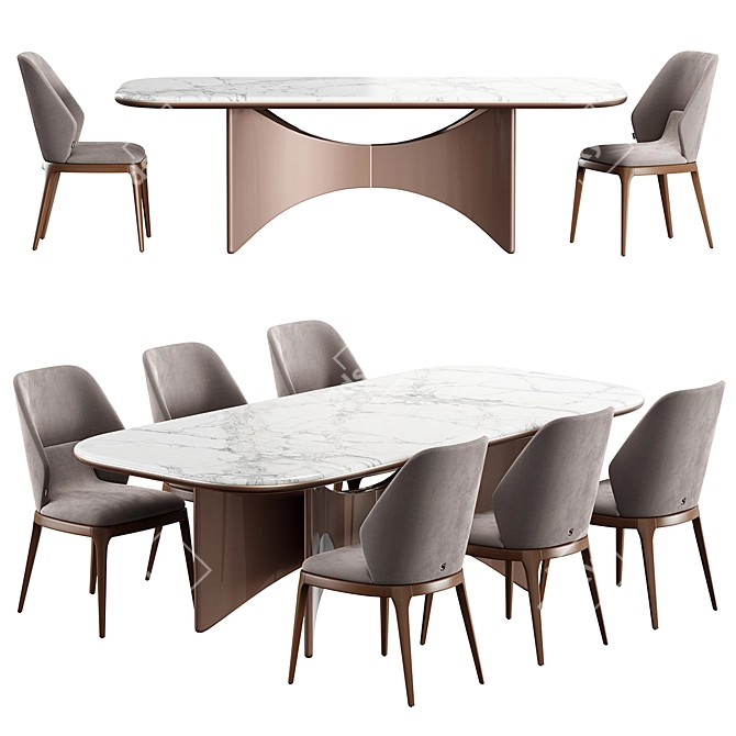 Emporio Blues Dining Set 3D model image 1