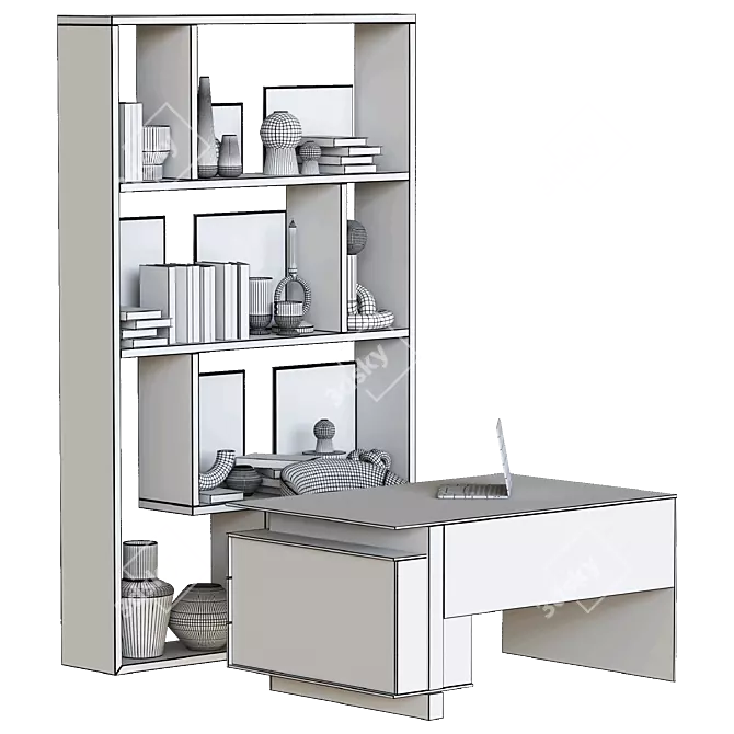 Modern Office Furniture Set - 3D Model 3D model image 5