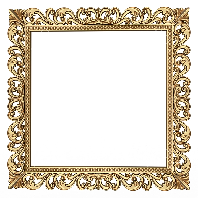 Elegant Classic 3D Frame Mirror 3D model image 1