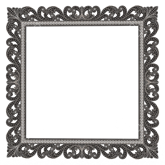 Elegant Classic 3D Frame Mirror 3D model image 7