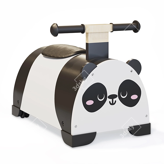 Panda Push Car Toy 3D model image 2