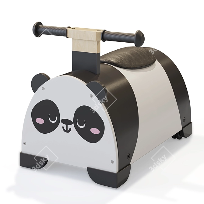 Panda Push Car Toy 3D model image 3