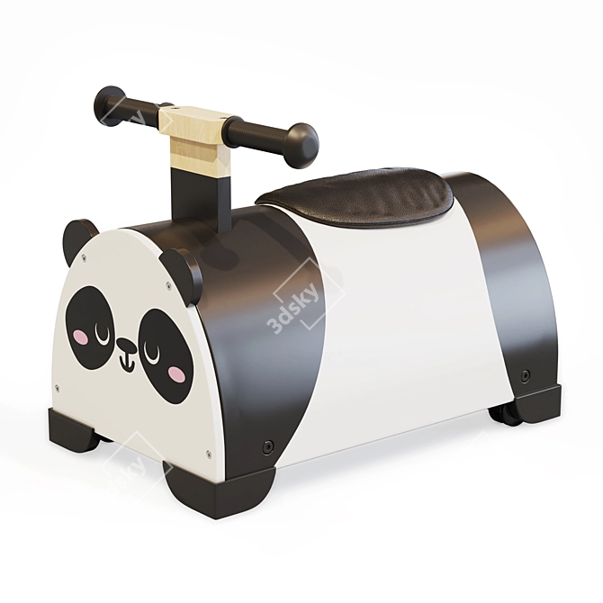 Panda Push Car Toy 3D model image 5