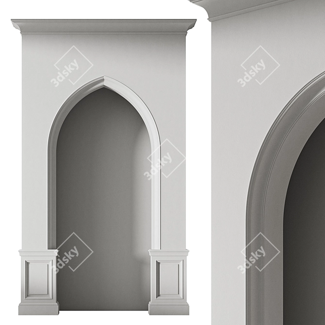 Customizable Model Arabic Arch 3D model image 1